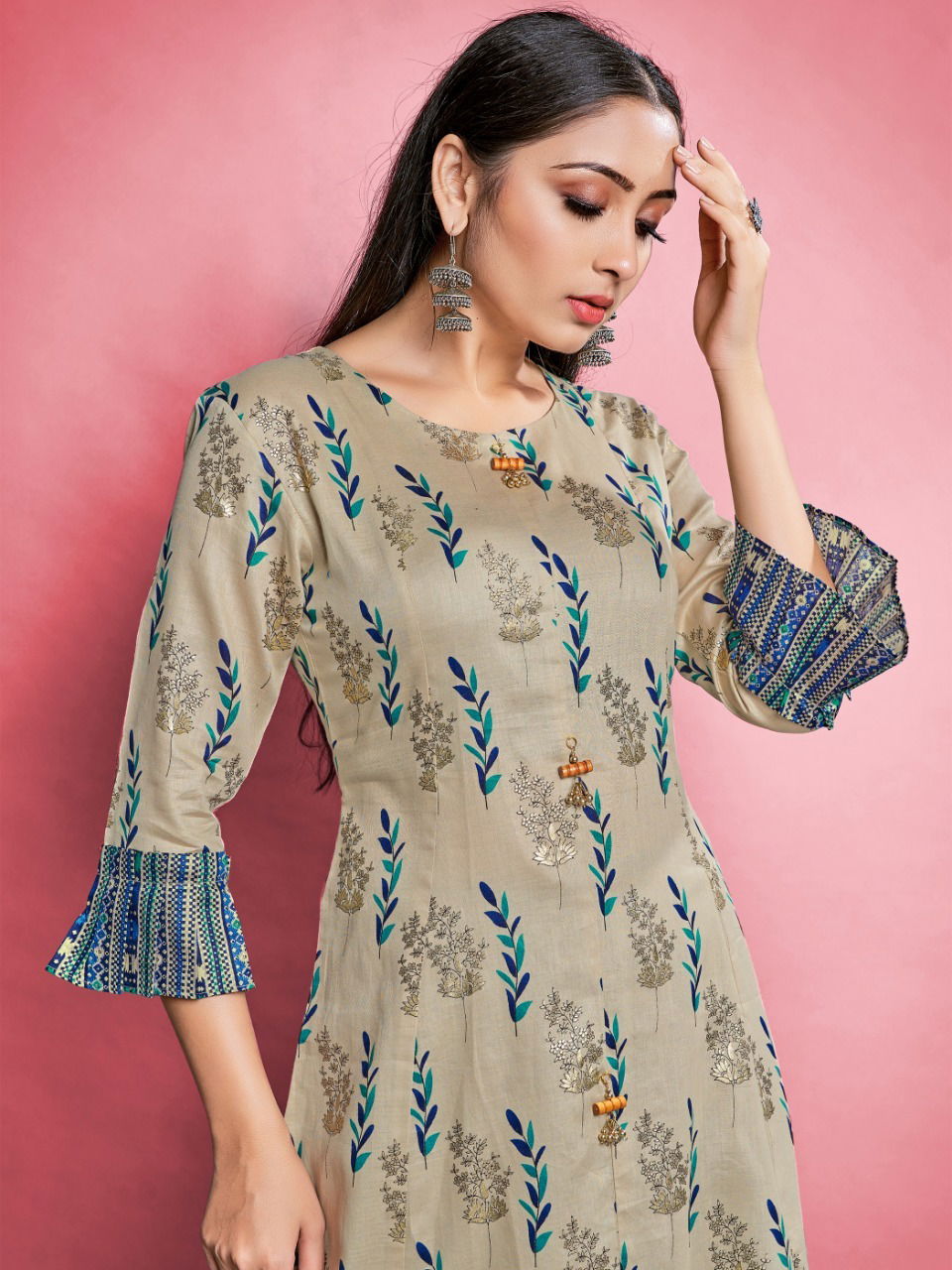 Style Instant Sanjana Fancy Ethnic Wear Wholesale Cotton Kurti With Bottom